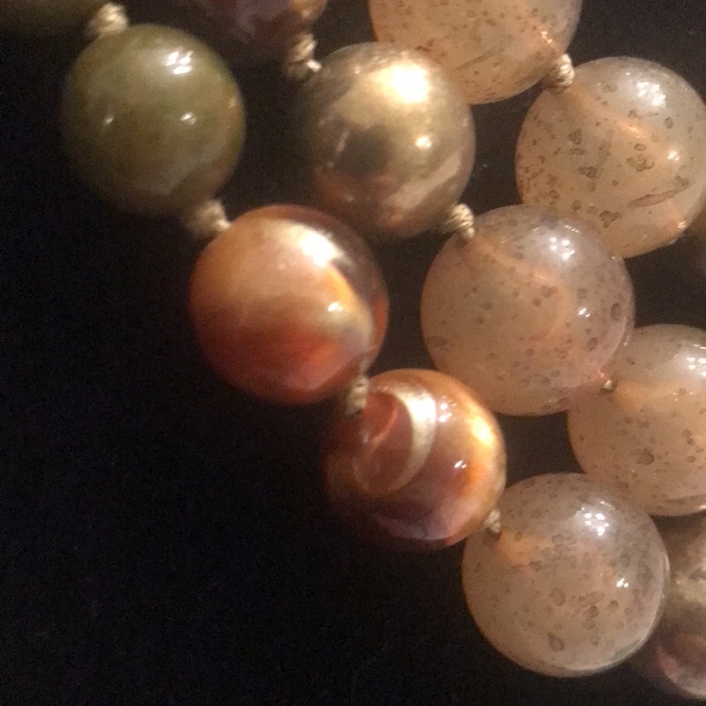 Multi Layer Beads Statement Necklace - Picture 4 of 9